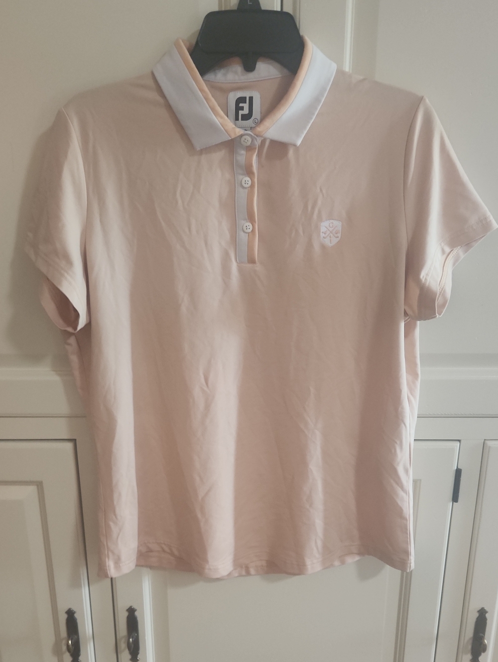 FootJoy Light Blush/peach Polo with White Collar Size Large